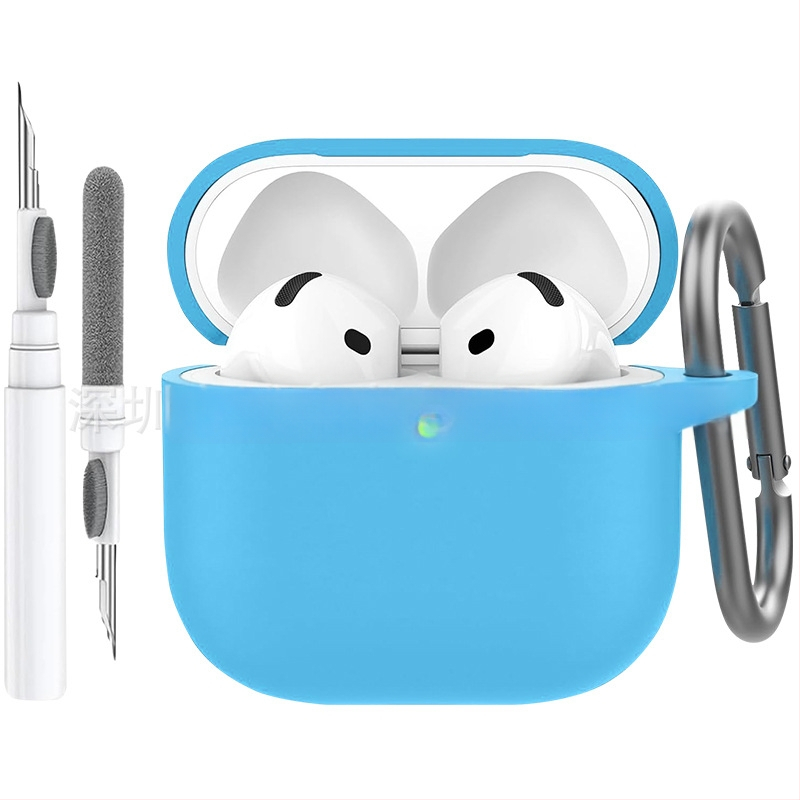 Carcasă din silicon pentru AirPods 4 cu stilou de curățare