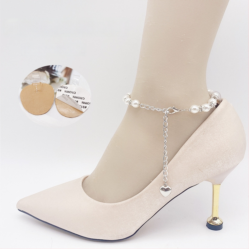 Κορδόνι γοβών με μαργαριτάρια, αντι-πτώση τακουνιών, χωρίς εγκατάσταση, ρυθμιζόμενος μήκος, για όλες τις εποχές