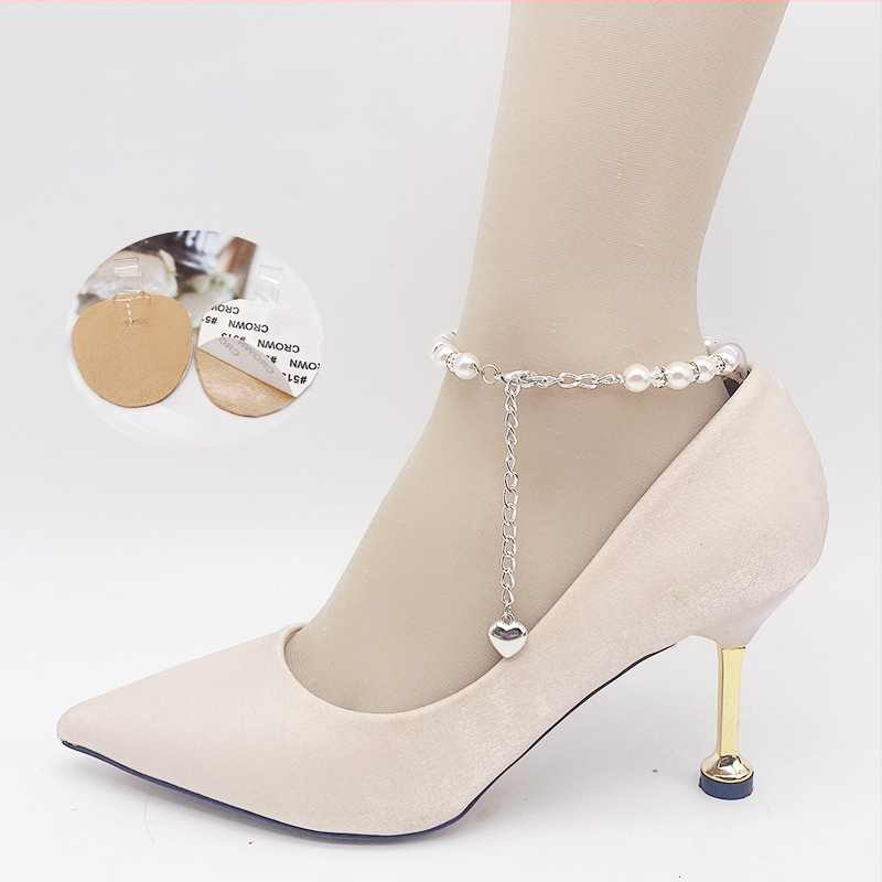 Κορδόνι γοβών με μαργαριτάρια, αντι-πτώση τακουνιών, χωρίς εγκατάσταση, ρυθμιζόμενος μήκος, για όλες τις εποχές