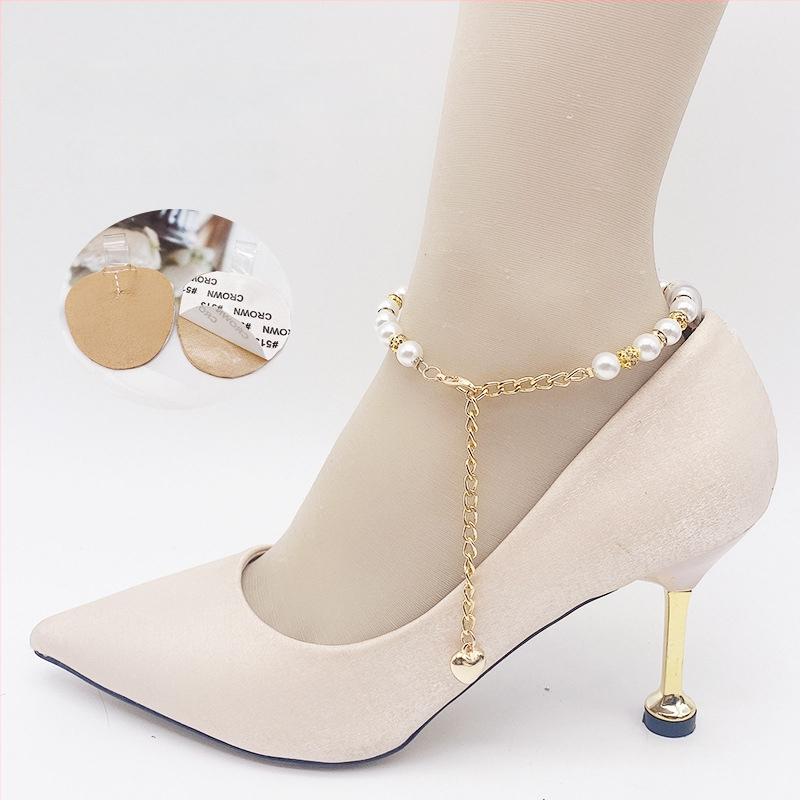 Κορδόνι γοβών με μαργαριτάρια, αντι-πτώση τακουνιών, χωρίς εγκατάσταση, ρυθμιζόμενος μήκος, για όλες τις εποχές