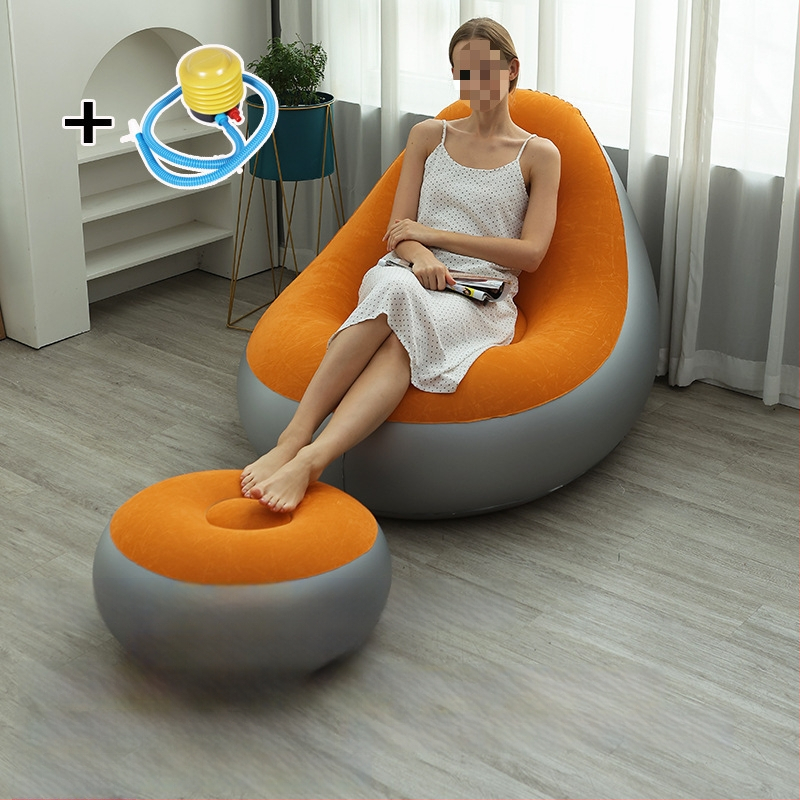 Felfújható kanapé flockos PVC felülettel; vastagság 0,55 mm; tömeg 1,5 kg; anyag: környezetbarát PVC; modell: PVC felfújható kanapé