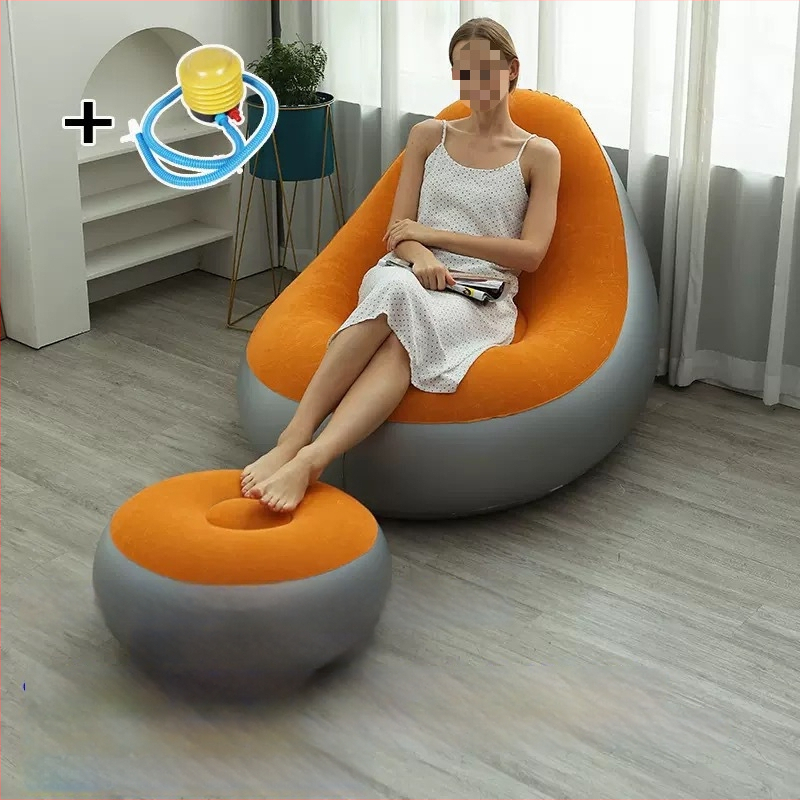 Felfújható kanapé flockos PVC felülettel; vastagság 0,55 mm; tömeg 1,5 kg; anyag: környezetbarát PVC; modell: PVC felfújható kanapé