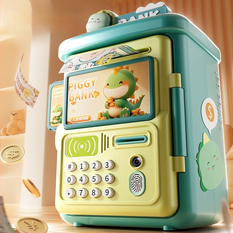Παιδικός κουμπαράς Shangyu με αυτόματο αισθητήρα και θυρίδα κωδικού/βιομετρικού αποτυπώματος· πλαστικός, προσαρμόσιμος, κατασκευασμένος με έγχυση, εισαγόμενο