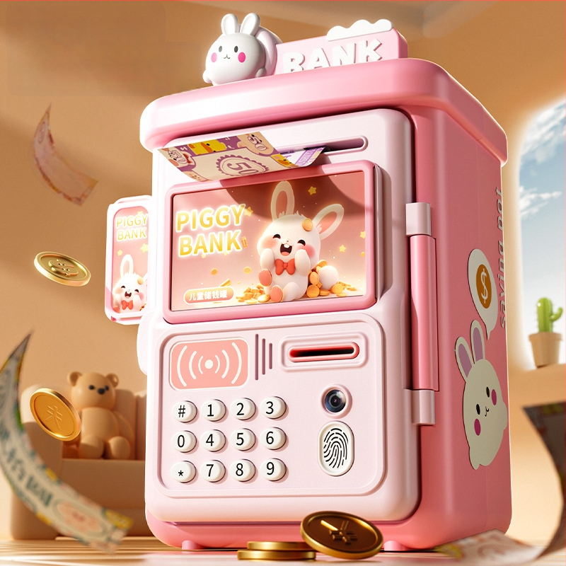 Παιδικός κουμπαράς Shangyu με αυτόματο αισθητήρα και θυρίδα κωδικού/βιομετρικού αποτυπώματος· πλαστικός, προσαρμόσιμος, κατασκευασμένος με έγχυση, εισαγόμενο