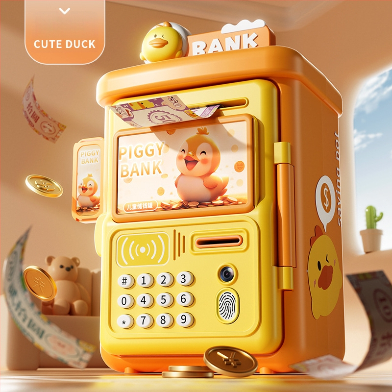 Παιδικός κουμπαράς Shangyu με αυτόματο αισθητήρα και θυρίδα κωδικού/βιομετρικού αποτυπώματος· πλαστικός, προσαρμόσιμος, κατασκευασμένος με έγχυση, εισαγόμενο
