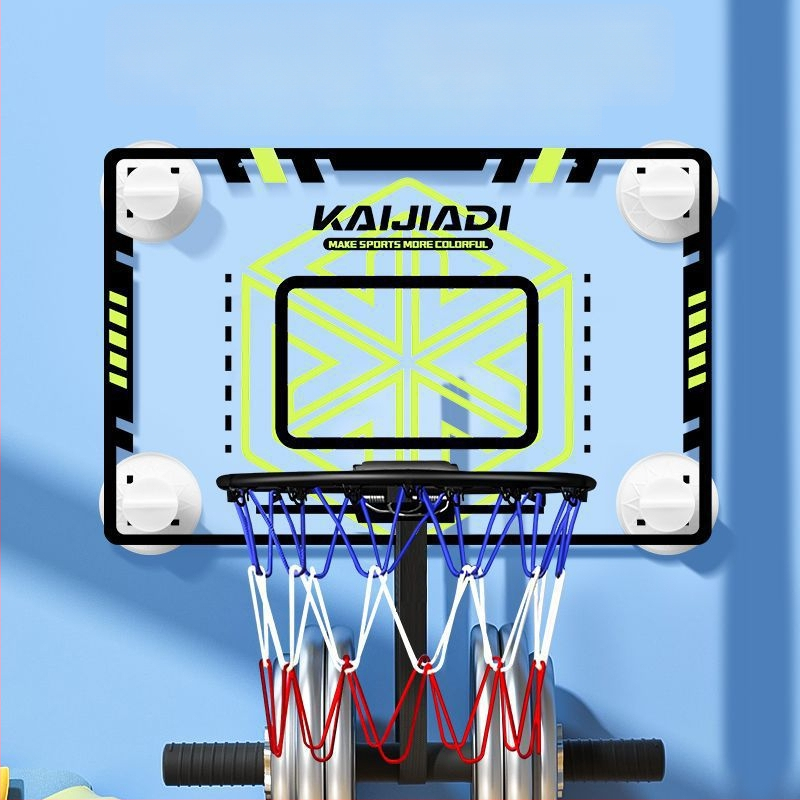 Coș de baschet cu panou pentru copii, montat pe perete – fără găuri, PVC, 0,5–3 kg, interior/exterior, silențios