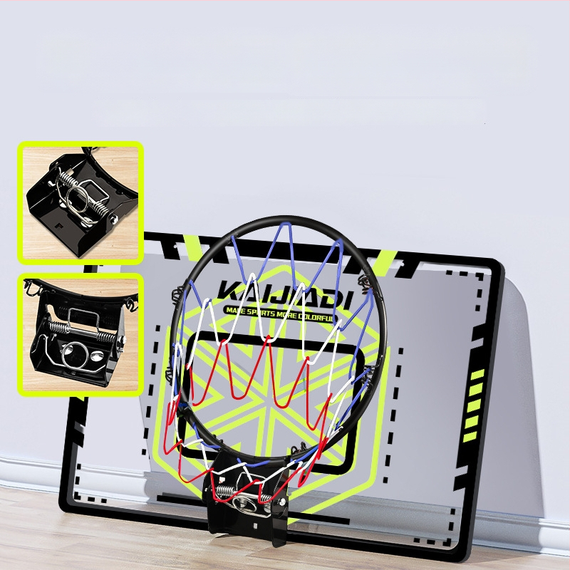 Coș de baschet cu panou pentru copii, montat pe perete – fără găuri, PVC, 0,5–3 kg, interior/exterior, silențios