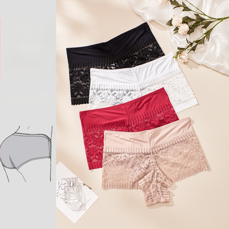 Γυναικείο εσώρουχο από δαντέλα με ψηλή μέση, χωρίς ραφές, διαπνέον, φλοράλ εκτύπωση, επένδυση από βαμβάκι