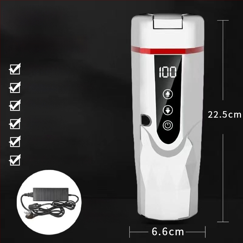 Autóban használható melegítő pohár 12V/24V, ABS, 65–95W, Modell JZ-6581