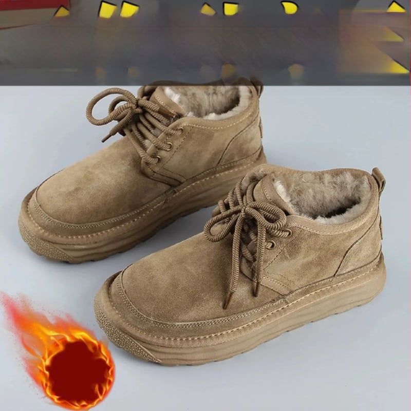 Ghete de zăpadă casual, partea superioară din microfibră, înălțime până la gleznă (20–28 cm), căptușite cu pluș artificial, talpă din cauciuc antiderapantă