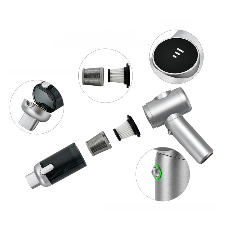 Aspirator portabil fără fir cu motor brushless, 11.1V, 120W, 20000 Pa, autonomie 40 min, zgomot 78 dB, pentru casă și mașină, reîncărcabil