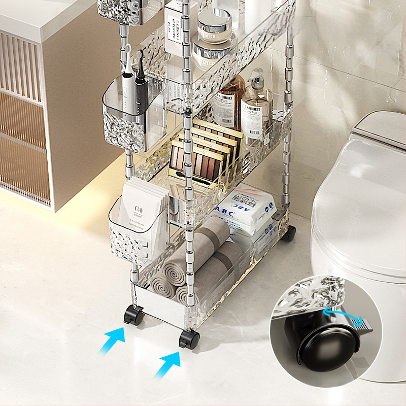 Rafturi de baie din plastic, patru niveluri, pentru spațiul dintre toaletă, capacitate 5 kg
