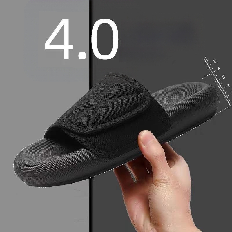 Ανδρικές παντόφλες καλοκαιριού με ανοιχτό δάχτυλο, αντιολισθητική σόλα, παχιά αύξηση ύψους, πλέγμα στην επάνω μεριά, κλείσιμο Velcro