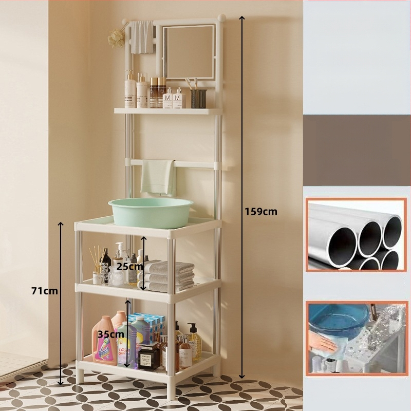 Raft pentru chiuvetă din plastic, 3 etaje, în stil modern minimalist