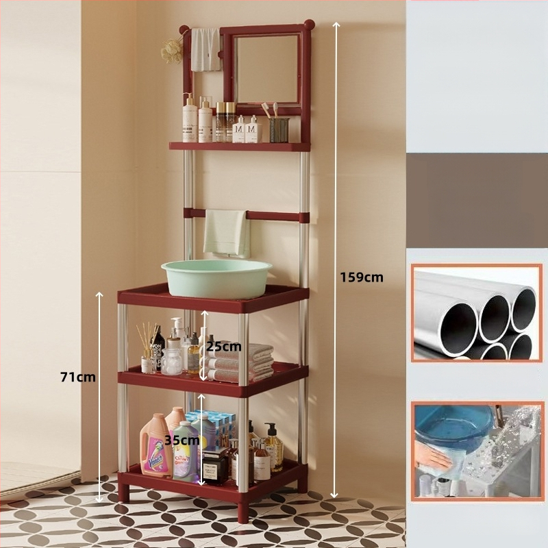 Raft pentru chiuvetă din plastic, 3 etaje, în stil modern minimalist