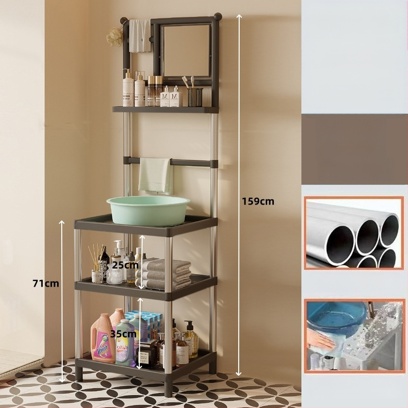 Raft pentru chiuvetă din plastic, 3 etaje, în stil modern minimalist