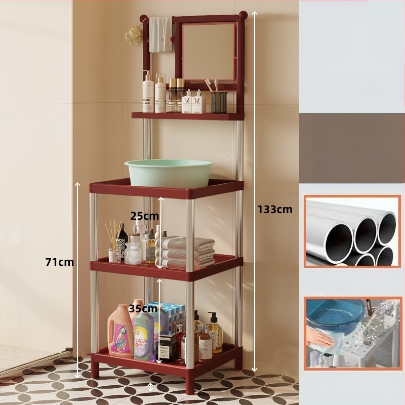 Raft pentru chiuvetă din plastic, 3 etaje, în stil modern minimalist