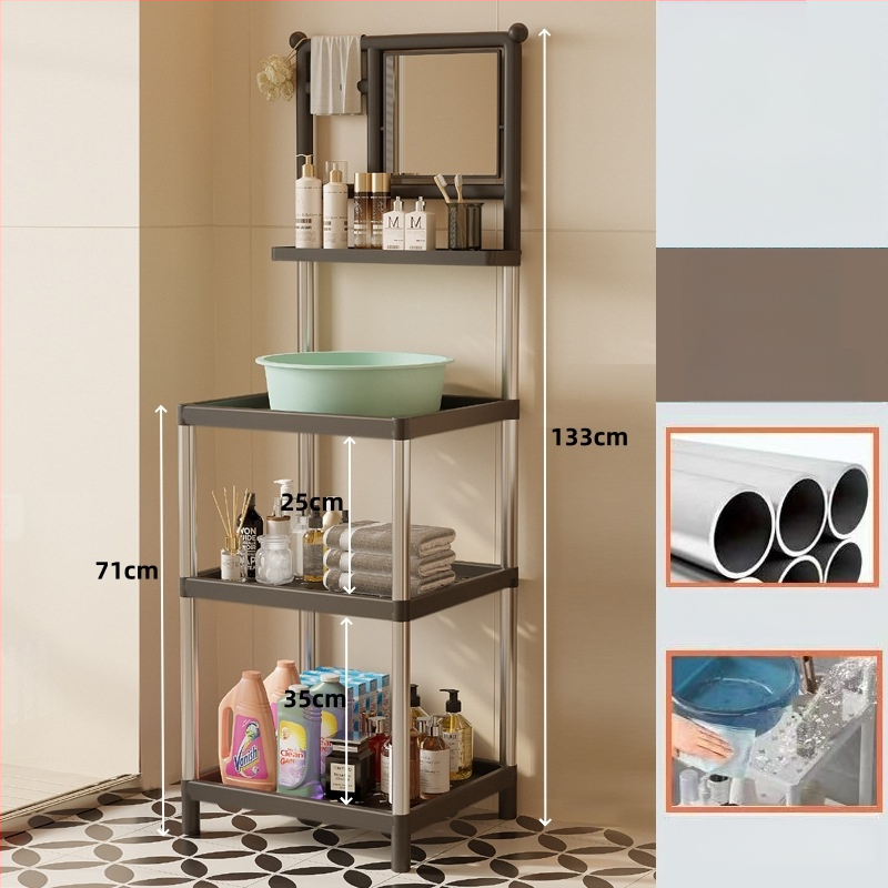 Raft pentru chiuvetă din plastic, 3 etaje, în stil modern minimalist