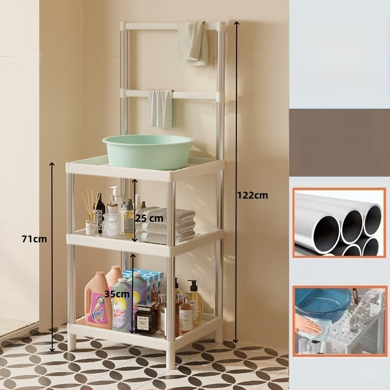 Raft pentru chiuvetă din plastic, 3 etaje, în stil modern minimalist