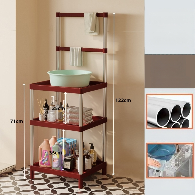 Raft pentru chiuvetă din plastic, 3 etaje, în stil modern minimalist