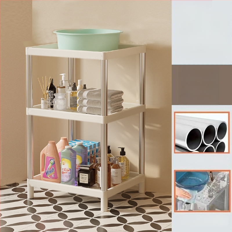 Raft pentru chiuvetă din plastic, 3 etaje, în stil modern minimalist