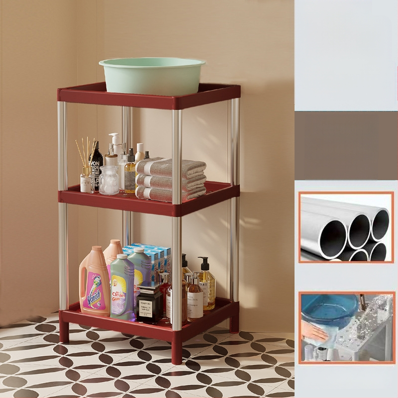 Raft pentru chiuvetă din plastic, 3 etaje, în stil modern minimalist