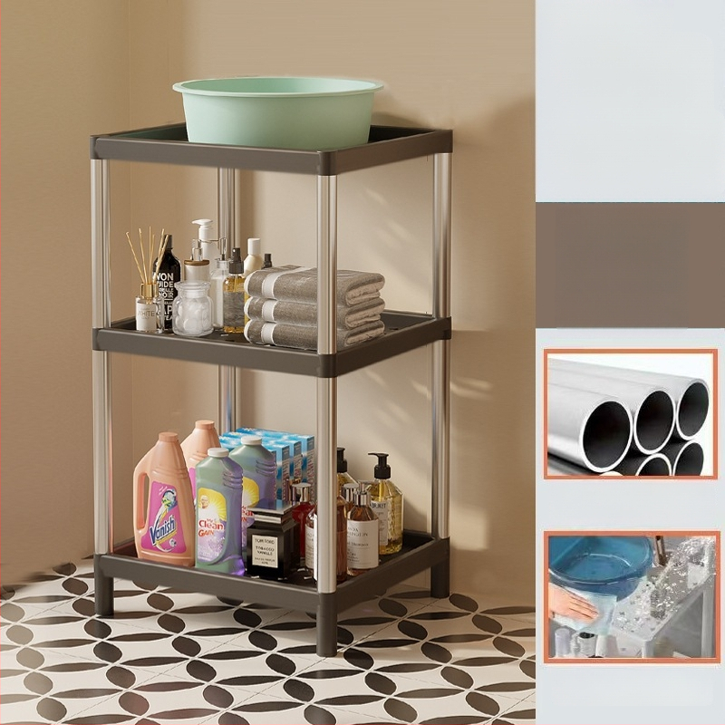 Raft pentru chiuvetă din plastic, 3 etaje, în stil modern minimalist