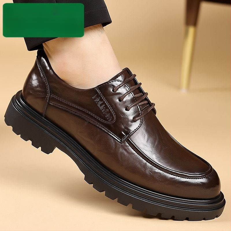 Mulinsen ανδρικά επίσημα δερμάτινα παπούτσια — επάνω μέρος από δέρμα μικροϊνών, δερμάτινο καπάκι δακτύλου, σόλα από καουτσούκ, χαμηλό προφίλ, ανθεκτικά στη φθορά
