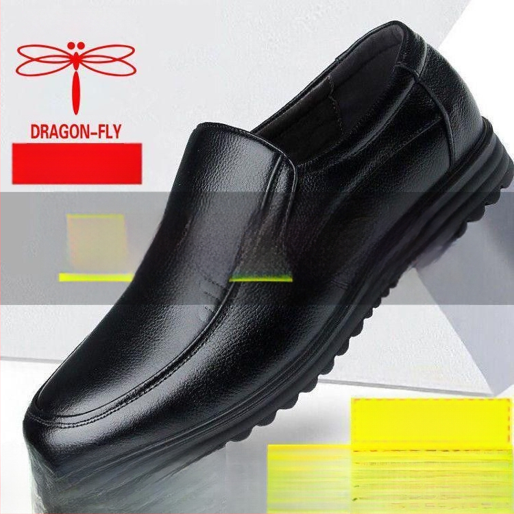 Ανδρικά παπούτσια από γνήσιο κατσικίσιο δέρμα, άνω μέρος από κατσικίσιο δέρμα, σόλα από καουτσούκ, διακοσμητικό μοτίβο φτερού, για ηλικιωμένους άνδρες, κυκλοφορία άνοιξης 2025