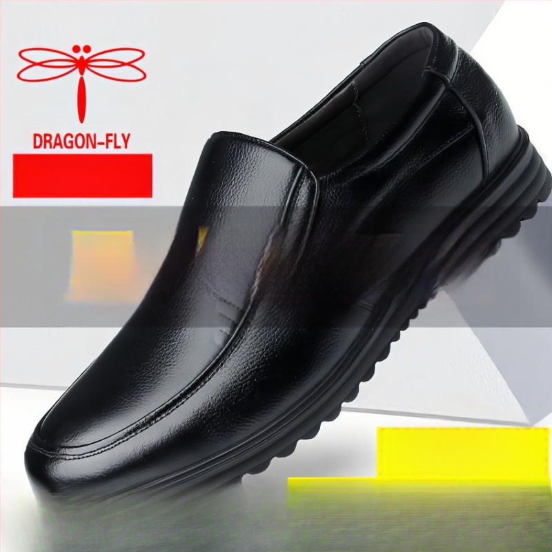 Ανδρικά παπούτσια από γνήσιο κατσικίσιο δέρμα, άνω μέρος από κατσικίσιο δέρμα, σόλα από καουτσούκ, διακοσμητικό μοτίβο φτερού, για ηλικιωμένους άνδρες, κυκλοφορία άνοιξης 2025