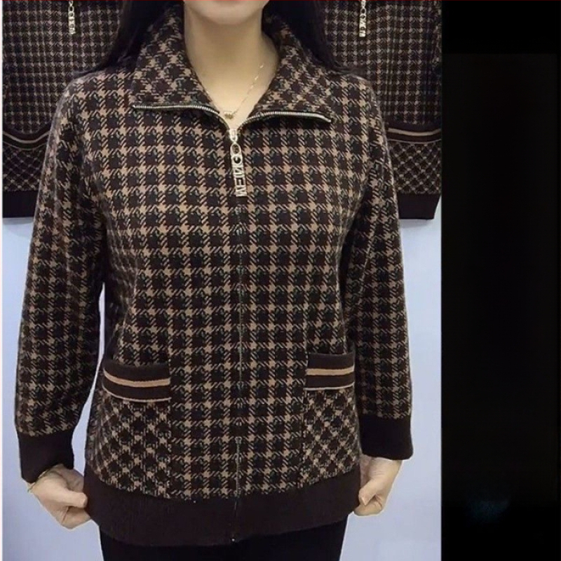 2025 téli női kabát zipzárral középkorú nőknek, kompozit anyag 95%+, városi utcai stílus