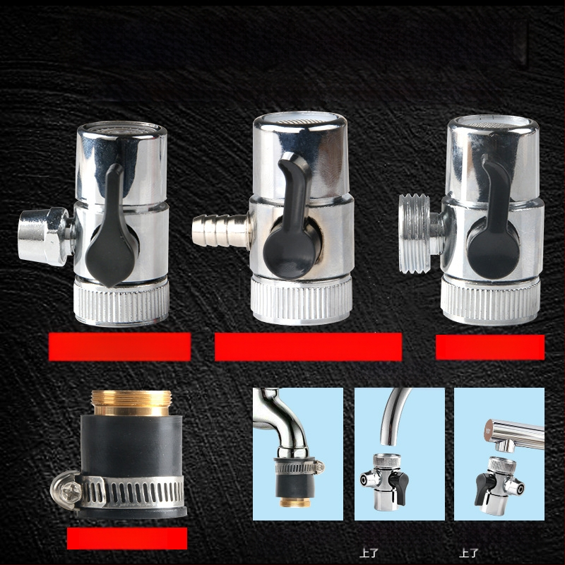 Свързвач за пречиствател на вода за чешмата с адаптер и разделител на вода, диаметри тръби 4–2 и 1/2–1/4 инча