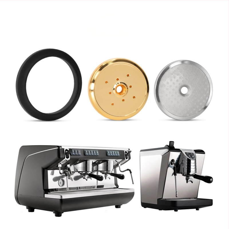 Глава за варене на кафе с водоразпределител, мрежа за разпределение на водата и уплътнение, от неръждаема стомана и силикон, съвместима с Nuova Appia