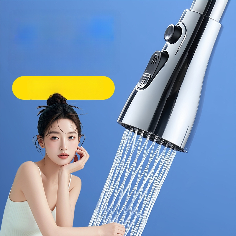 Rozširujúci adaptér kuchynskej batérie s univerzálnym otočným výtokom a predĺženým aerátorom proti špliechaniu; závitové pripojenie; model 0410; ABS; elektroplating; Morro