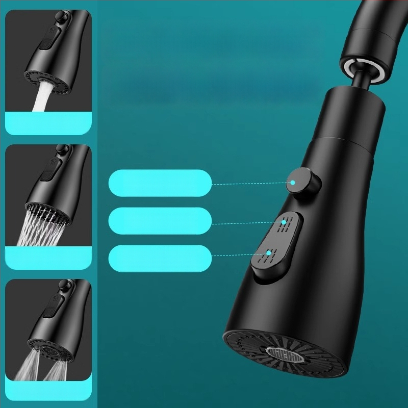 Rozširujúci adaptér kuchynskej batérie s univerzálnym otočným výtokom a predĺženým aerátorom proti špliechaniu; závitové pripojenie; model 0410; ABS; elektroplating; Morro