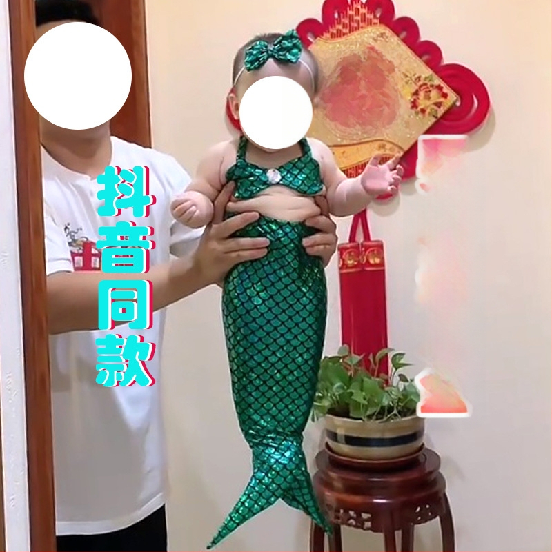 Φορμάκι με ουρά γοργόνας για φωτογράφηση νεογέννητων - χωρίς μανίκια, χωρίς κουκούλα, λεπτή ύφανση, 50% πολυεστέρας σε βαμβακομίγμα