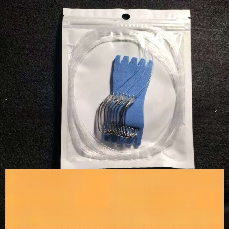 Морска риболовна кука, ръчно завързана, нейлонов лидер, единична кука, бодлива, наклонено устие