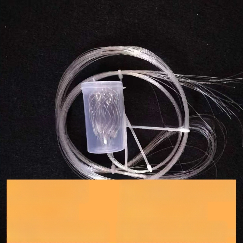 Морска риболовна кука, ръчно завързана, нейлонов лидер, единична кука, бодлива, наклонено устие