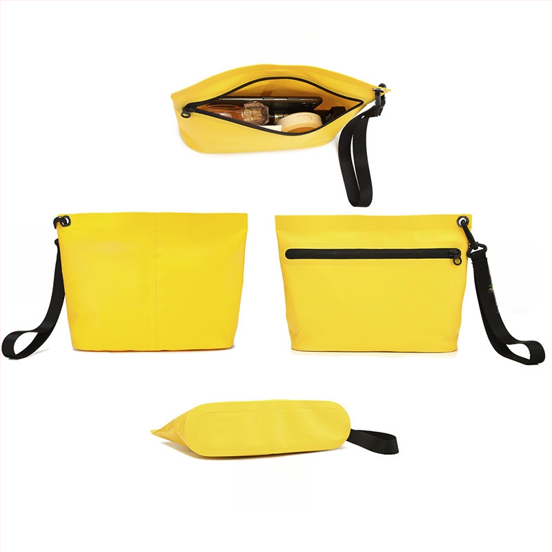 Geantă impermeabilă de voiaj cu separare umed-uscat, gentuță de cosmetică portabilă din plasă PVC, capacitate 2L