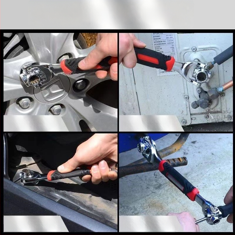 Hüvelykes kulcs – Többfunkciós autógumi javító eszköz forgófejjel, magas széntartalmú acél