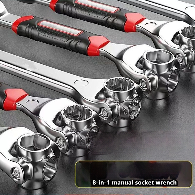 Hüvelykes kulcs – Többfunkciós autógumi javító eszköz forgófejjel, magas széntartalmú acél