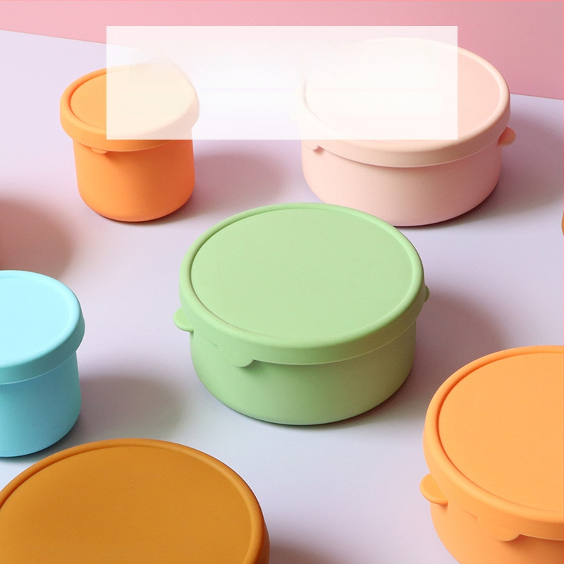 Kör alakú szilikon ebédes doboz, mikrohullámú sütőben használható, magas hőállóságú, élelmiszer-minőségű Bento doboz