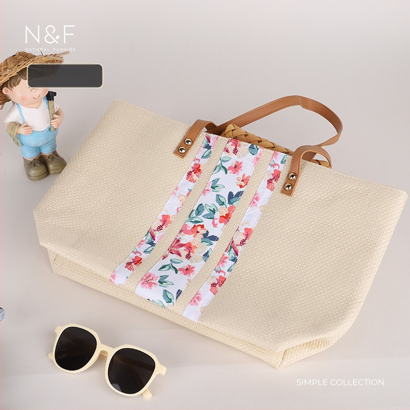 Prilagođena slamnata torbica i šešir, ženska torba za rame ili crossbody, lagana i moderna pletena torba