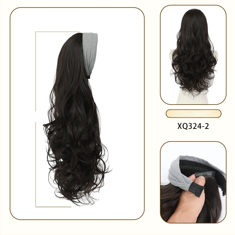 Fejpántos paróka – hosszú göndör haj, frufru egyenes vagy ferde; hőálló rostok; festhető és perm-kezelhető