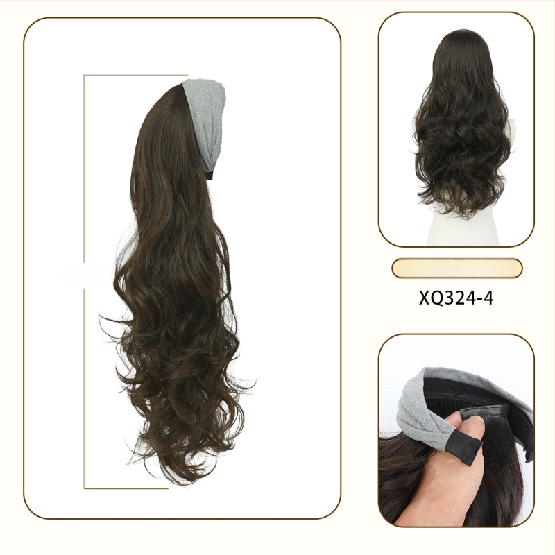 Fejpántos paróka – hosszú göndör haj, frufru egyenes vagy ferde; hőálló rostok; festhető és perm-kezelhető