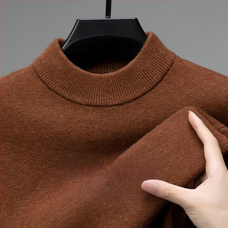 Tao mo férfi gyapjú kötött pulóver, fél magas gallér, testhezálló szabás, hosszú ujjú, finom gyapjú keverék 36–40%