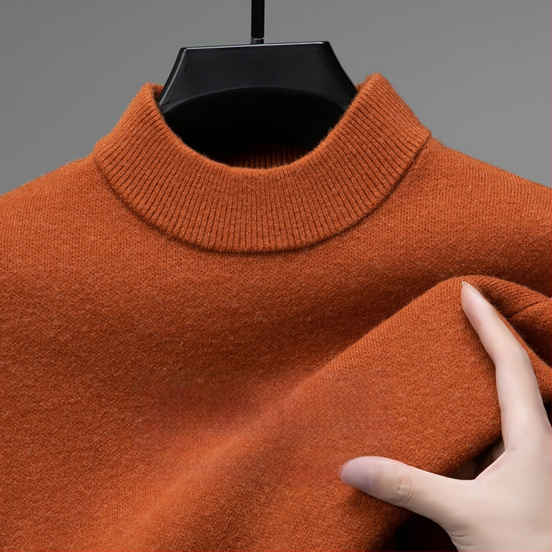 Tao mo férfi gyapjú kötött pulóver, fél magas gallér, testhezálló szabás, hosszú ujjú, finom gyapjú keverék 36–40%