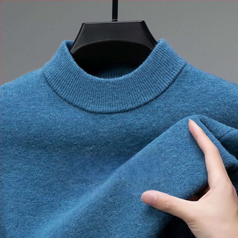 Tao mo férfi gyapjú kötött pulóver, fél magas gallér, testhezálló szabás, hosszú ujjú, finom gyapjú keverék 36–40%