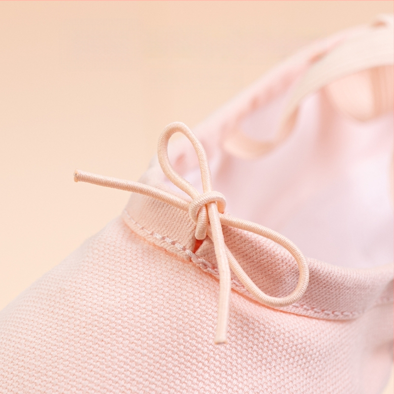 Παιδικά παπούτσια χορού – Καμβά στην επάνω επιφάνεια, Δερμάτινη σόλα, για Μπαλέτο, Μοντέρνο και Τετράγωνο Χορό