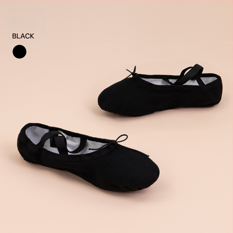 Παιδικά παπούτσια χορού – Καμβά στην επάνω επιφάνεια, Δερμάτινη σόλα, για Μπαλέτο, Μοντέρνο και Τετράγωνο Χορό